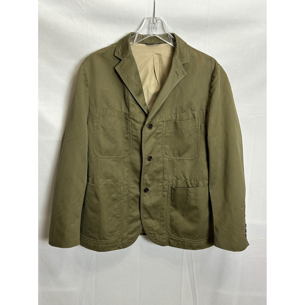 Banana Republic Mens 40S Olive Green Cotton Linen Safari Blazer Field Jacket - Picture 2 of 16